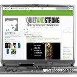 A laptop screen displaying quietly strong messages.