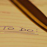 A clear mind-keeping to do list on a notebook.