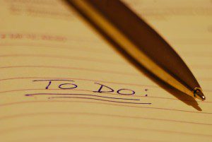 A clear mind-keeping to do list on a notebook.